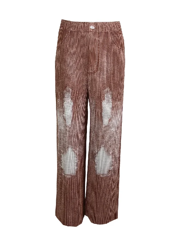 1240008 Denim Printed Flare Pleated Pants *Last Piece