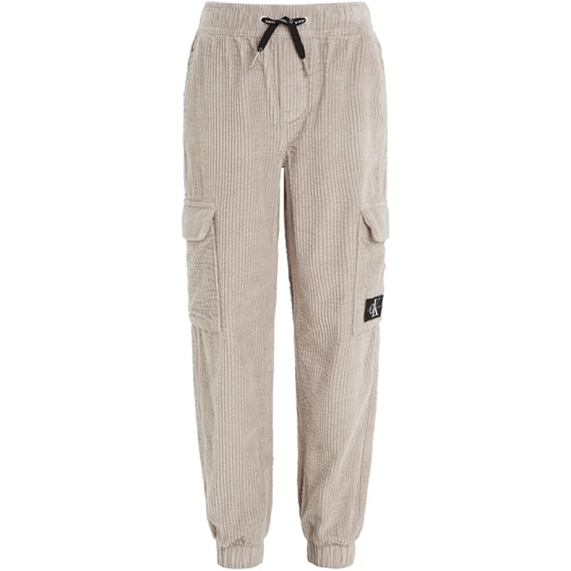 Calvin Klein Corduroy Badge Cargo Jogging Pants Porpoise