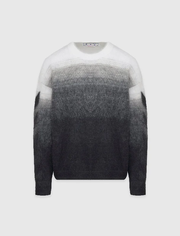 DIAGONAL BRUSHED KNIT CREWNECK