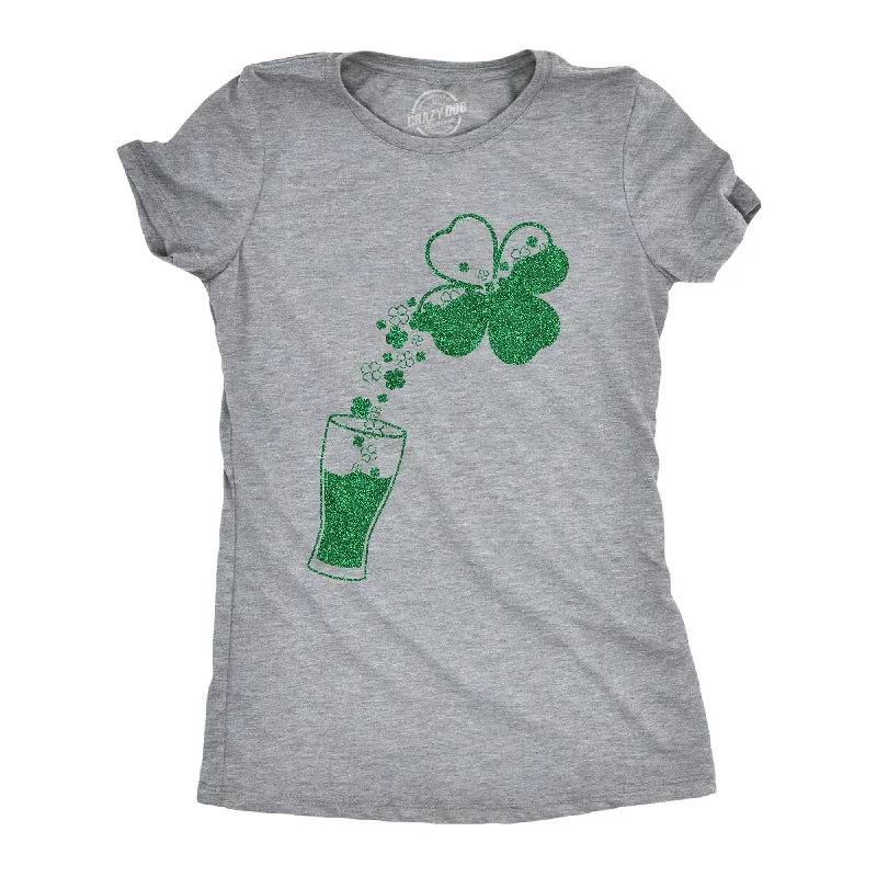 Pouring Glitter Shamrock Women's T Shirt