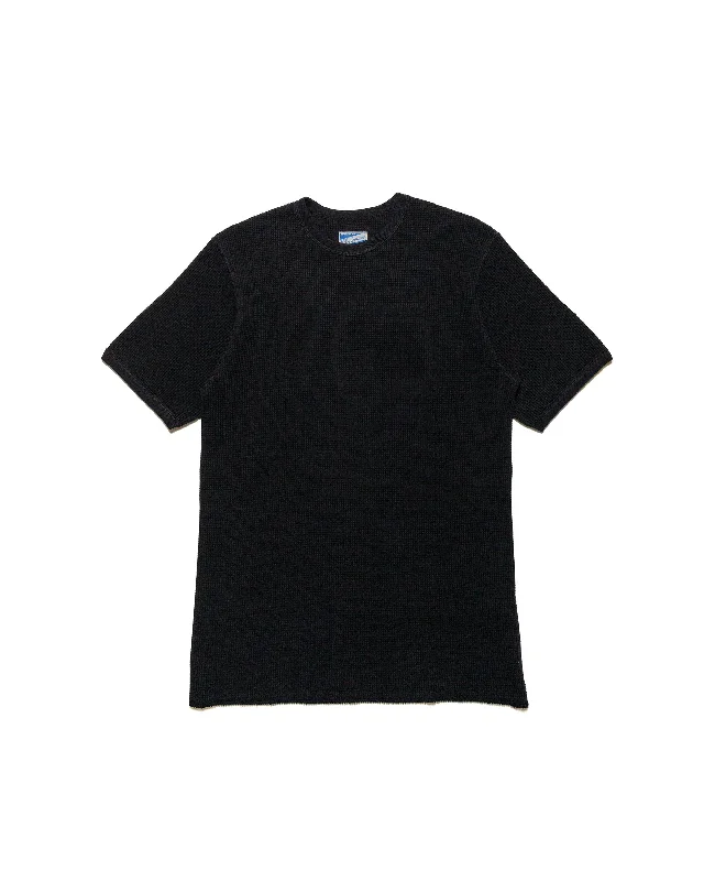 The Real McCoy's MC24018 Waffle Thermal Shirt S/S Black