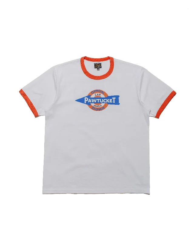 The Real McCoy's MC24023 Joe McCoy Tee / Pawtucket Car Wash White/Scarlet