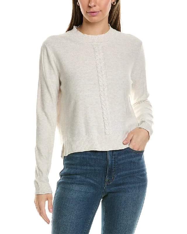 Alashan Cashmere Single Cable Crewneck Cashmere-Blend Sweater