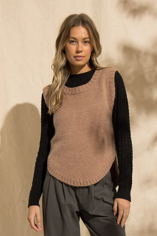 ISABEL ROUND HEM SWEATER TOP - RESTOCKED