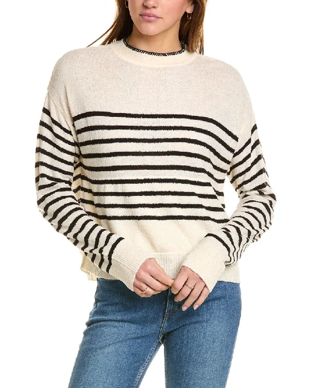 Monrow Boucle Knit Stripe Sweater