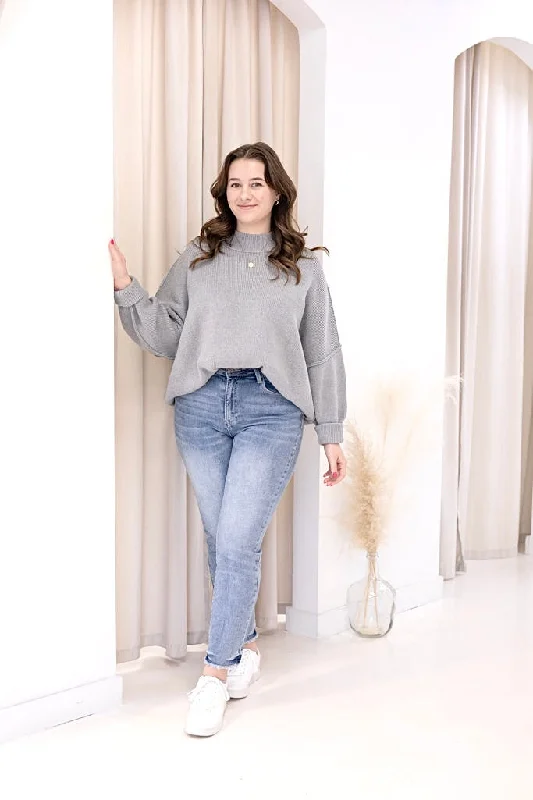 NEW WILLOW SWEATER OVERSIZED CREW SWEATER (GREY) | BEST SELLER