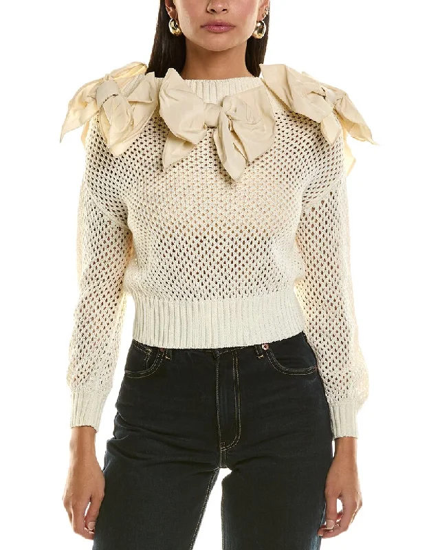 Oscar de la Renta Faille Bow Sweater