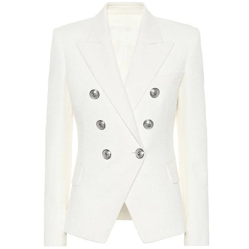 White Party Blazer Women - Casual - Plain-Solid