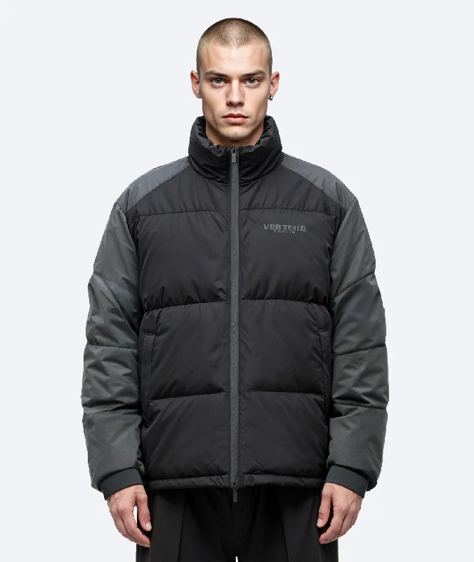 PATCHES PUFFER JACKET - BLACK