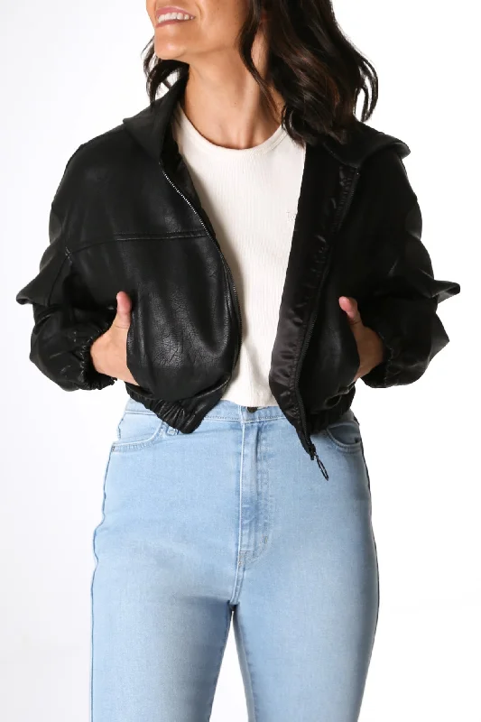 Pleather Driver Jacket Black